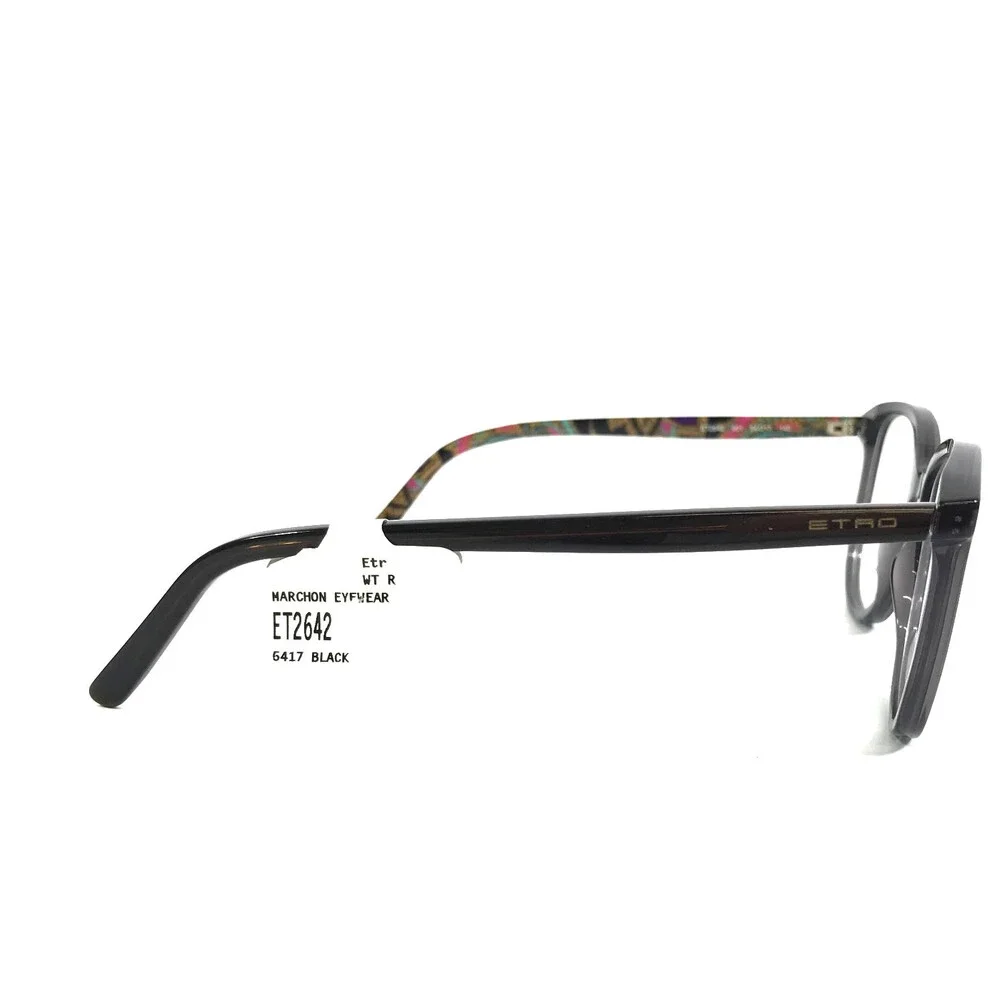 Etro Eyeglasses Frames ET2642 001 Black Brown Cat Eye Paisley Full Rim 54-17-140
